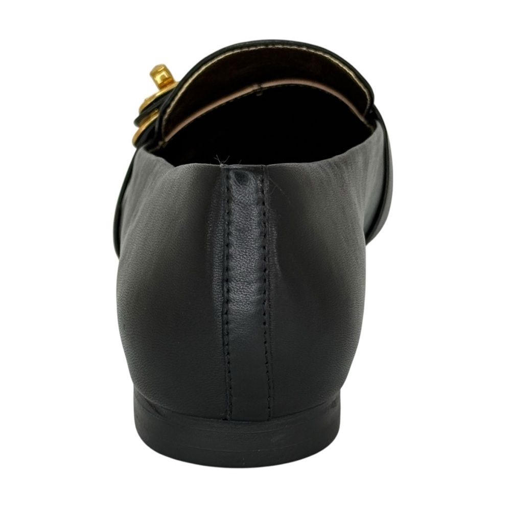 Donna Karan Thompson Black Leather Turnbuckle Womens Loafers Size 6M - Picture 4 of 13